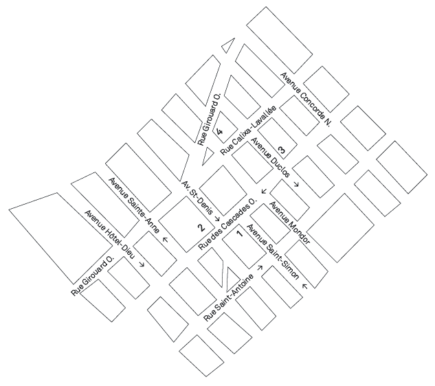 plan du centre de Saint-Hyacinthe