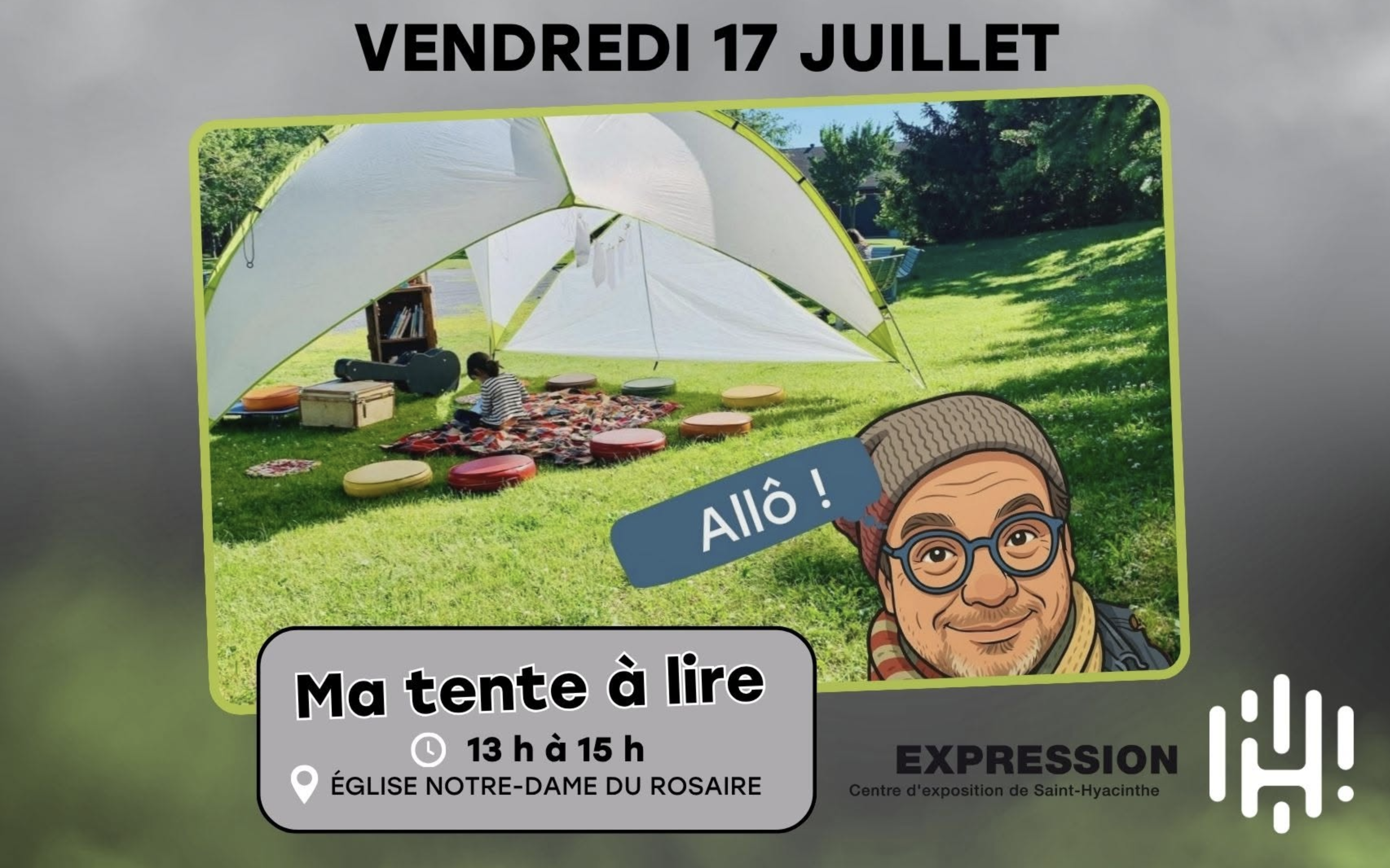 Ma tente à lire – Devant l'église <span class="caps">NDR</span> 